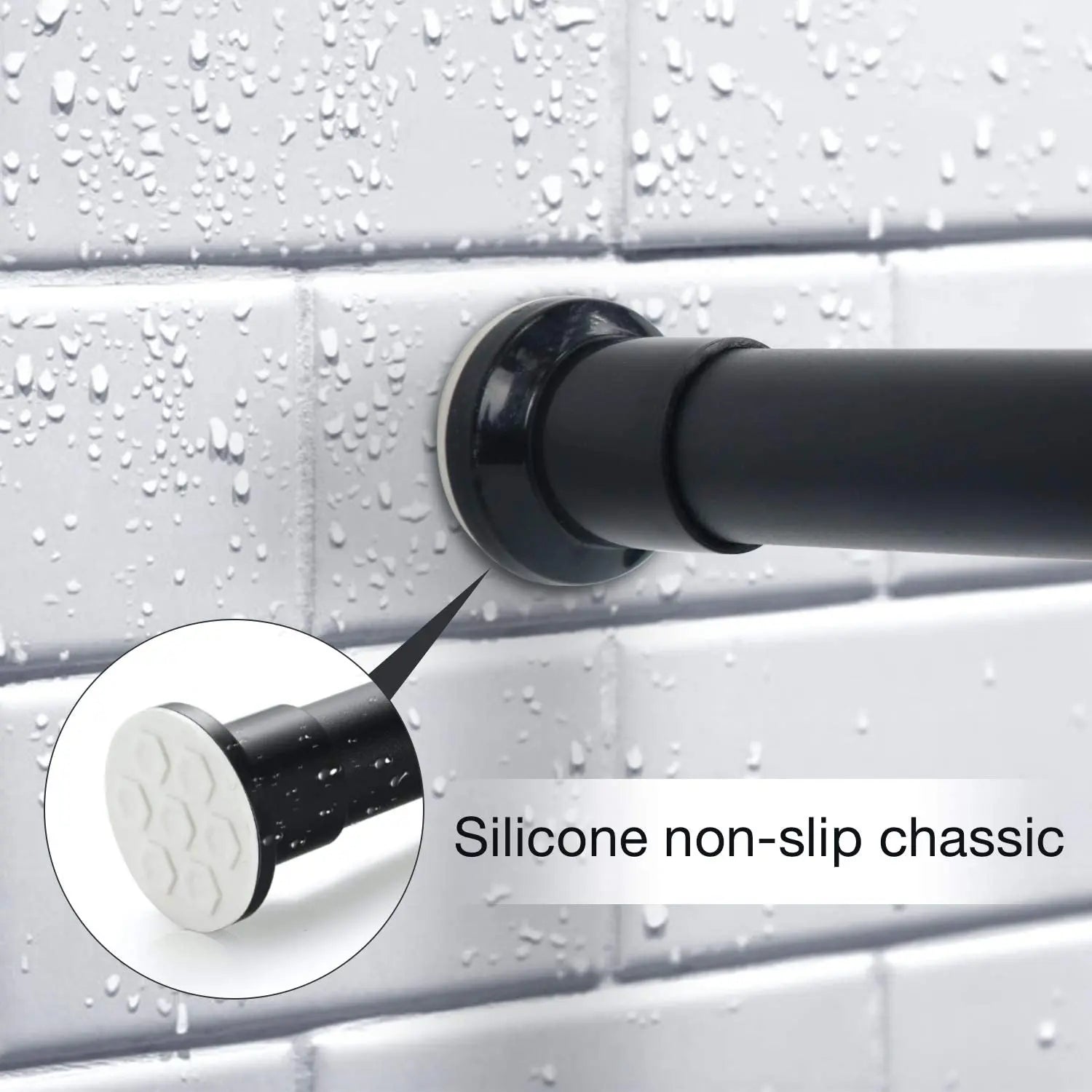 Tension Curtain Rod Room Divider,Tension Shower Window Curtain Rod,No Drilling,Very Secure-27-160 Inch,Black Pattan Australia